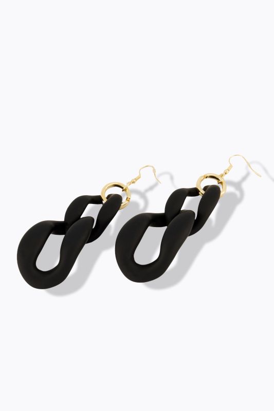 Boucles d'oreilles imposantes, grands maillons, surface matte