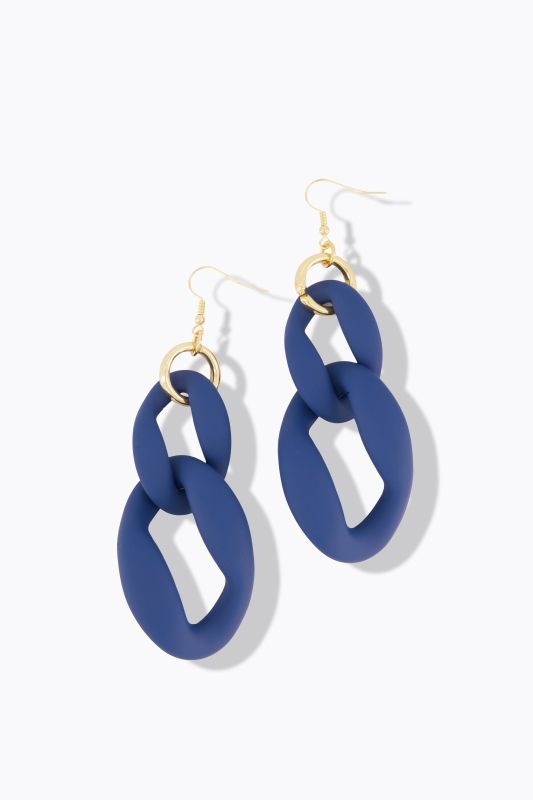 Boucles d'oreilles imposantes, grands maillons, surface matte