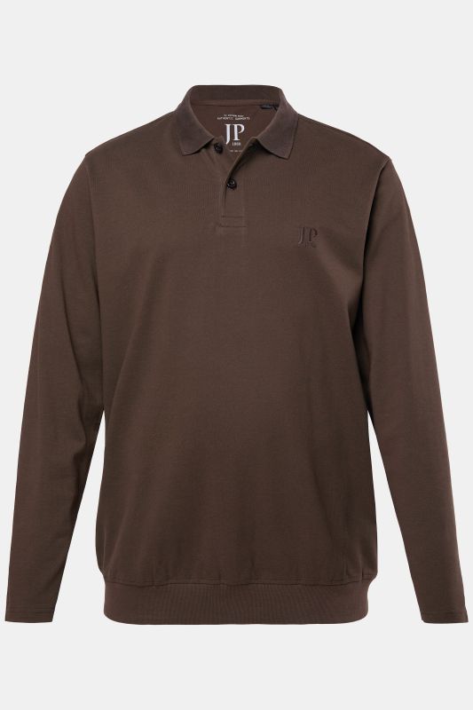 Polo JP 1880 ventre confort, coupe Basic, manches longues et tissu piqué - du XXL au 8&nbsp