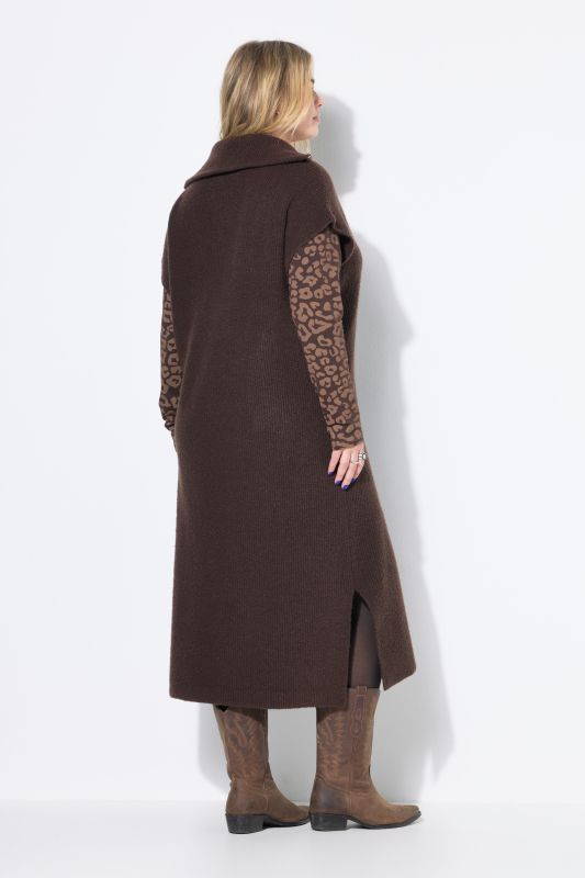Robe en maille, oversized, col camionneur, sans manches
