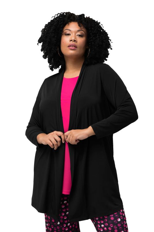 Veste en jersey, coupe ouverte et encolure en V