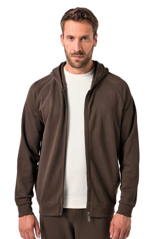 Veste à capuche d'intérieur JP AWARE, modèle durable en coton bio certifié GOTS, collection Loungewear - jusqu'au 8&nbsp