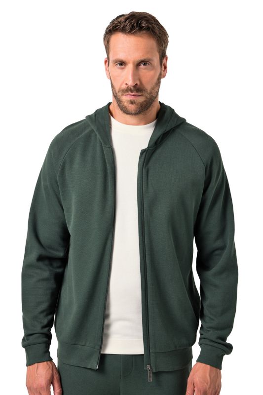 Veste à capuche d'intérieur JP AWARE, modèle durable en coton bio certifié GOTS, collection Loungewear - jusqu'au 8&nbsp