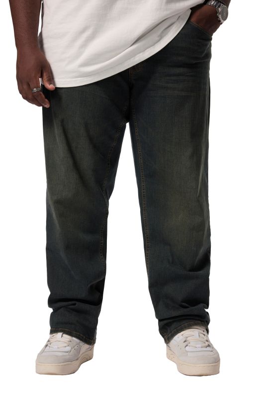 Jean ventre confort 5 poches STHUGE, Dirty Denim, coupe Baggy Fit - jusqu'au 74
