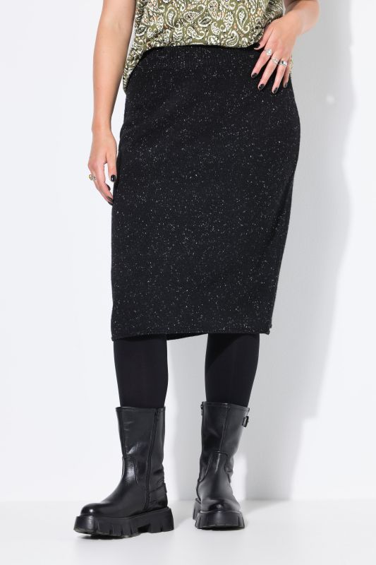 Robe midi en maille. Coupe Slim Shape. Effet poivre et sel