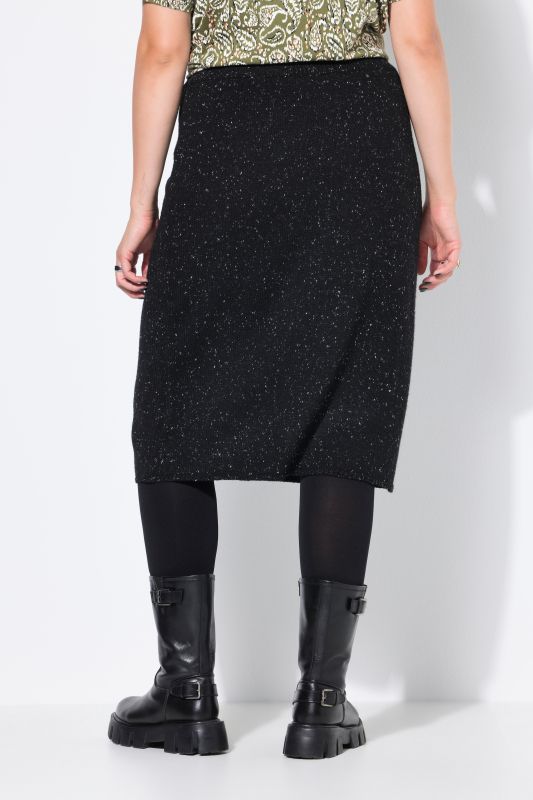 Robe midi en maille. Coupe Slim Shape. Effet poivre et sel