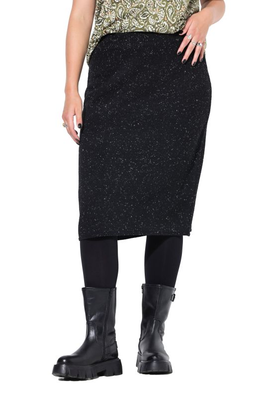Robe midi en maille. Coupe Slim Shape. Effet poivre et sel