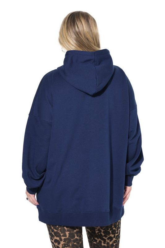 Sweat à capuche oversize. Message scintillant