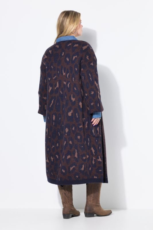 Cardigan oversize long. Motif léopard scintillant