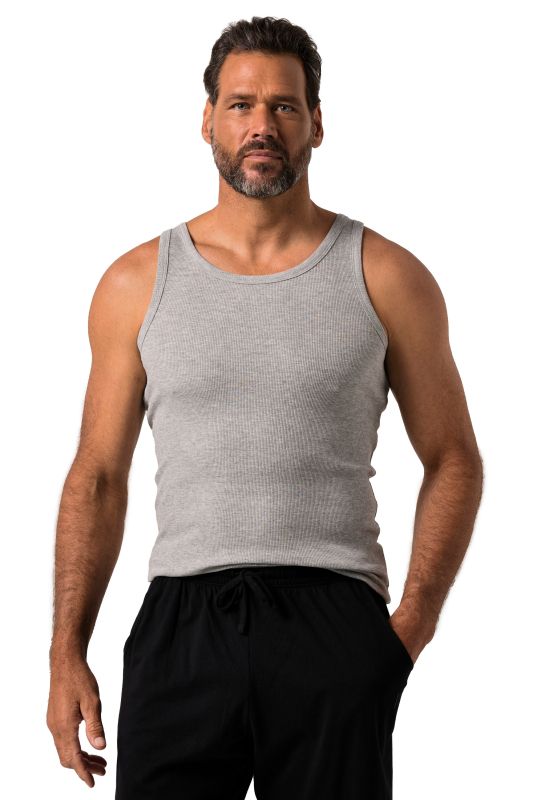 Lot de 2 maillots de corps JP 1880, en jersey bord-côte, sans manches - jusqu'au 8 XL