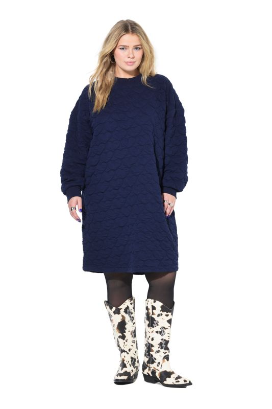 Robe mini en molleton, coupe oversize, matelassage CŒURS
