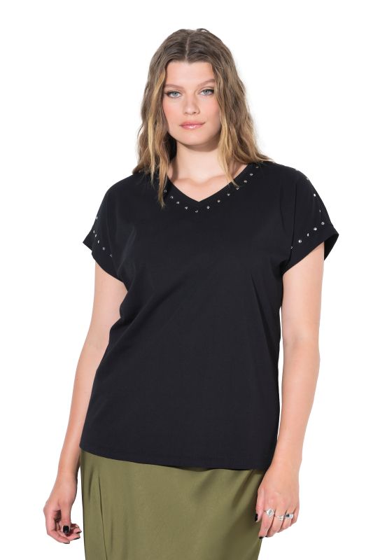 T-shirt oversize avec rivets, délavage acid washed