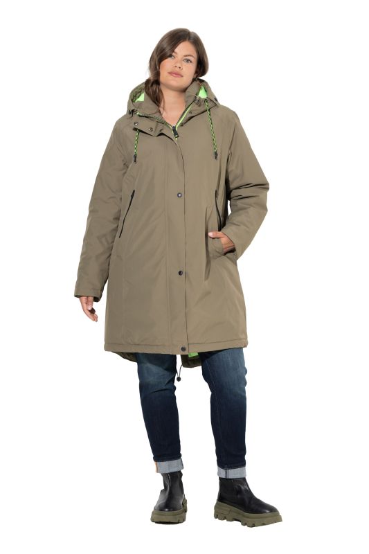 Manteau technique à capuche. Fermeture éclair à double sens