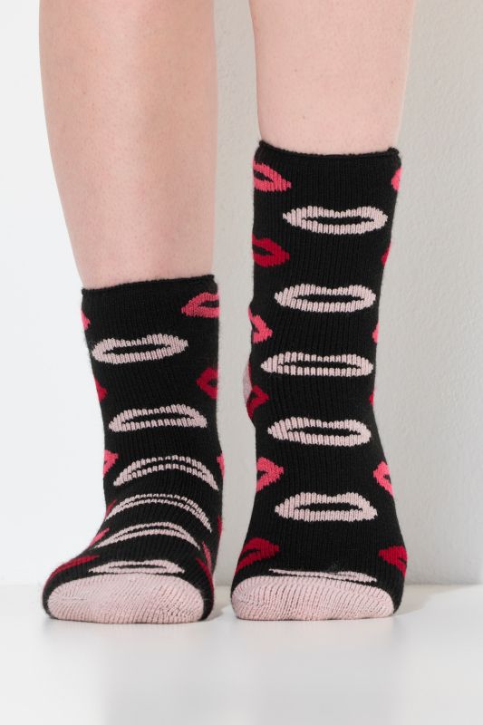 Chaussettes cocooning douillettes, motif bouches