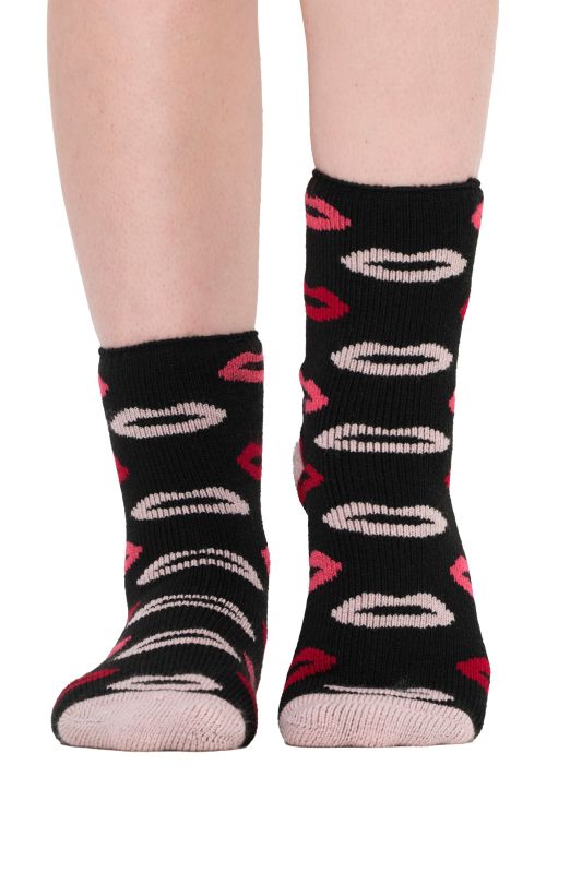 Chaussettes cocooning douillettes, motif bouches