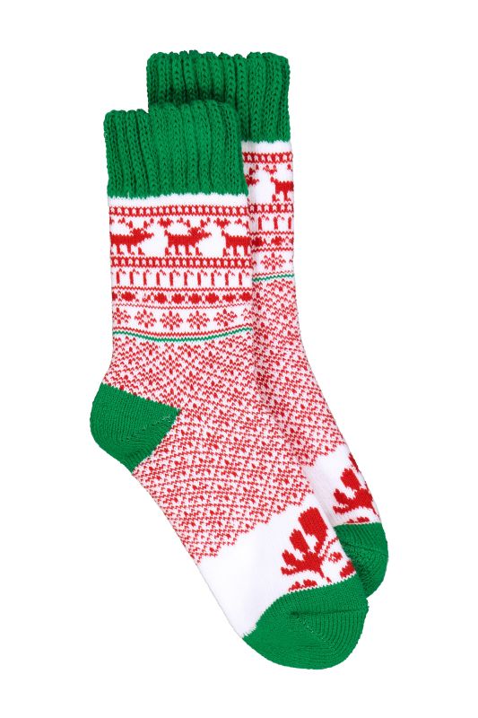 Chaussettes cocooning, motifs de Noël, bords-côtes