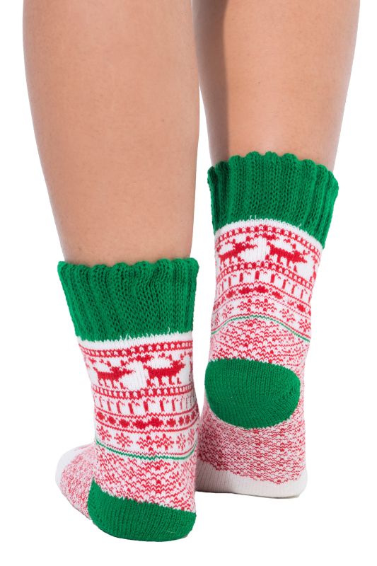 Chaussettes cocooning, motifs de Noël, bords-côtes