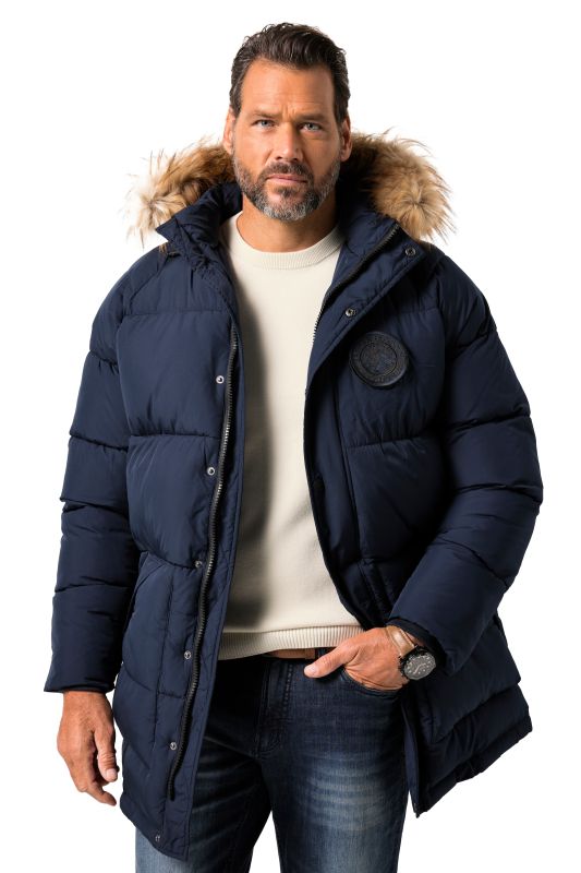 Parka matelassée à capuche JP 1880, flocage et fourrure synthétique - jusqu'au 8 XL