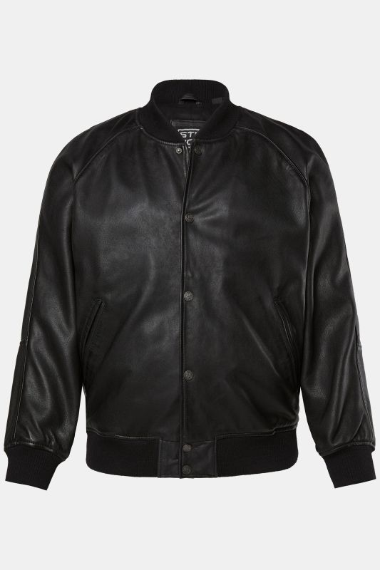 Veste STHUGE en cuir nappa d'agneau, esprit blouson universitaire américain - jusqu'au 7 XL