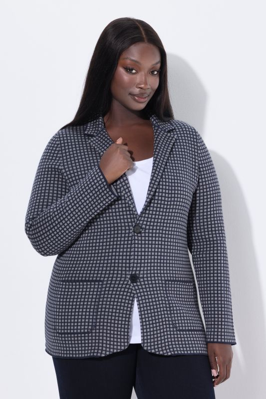 Blazer en maille avec col à revers et manches longues