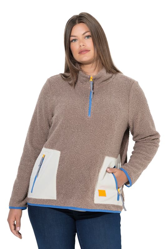 Sweat en polaire bouclée. Col montant, manches longues. Label OEKO-TEX