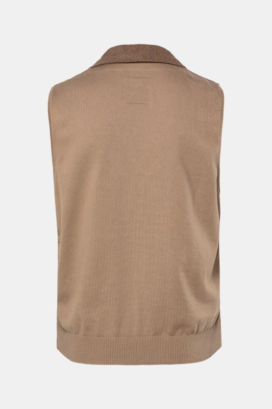 Gilet JP 1880 en tweed à chevrons, finition FLEXNAMIC®, dos en maille - jusqu'au 7 XL