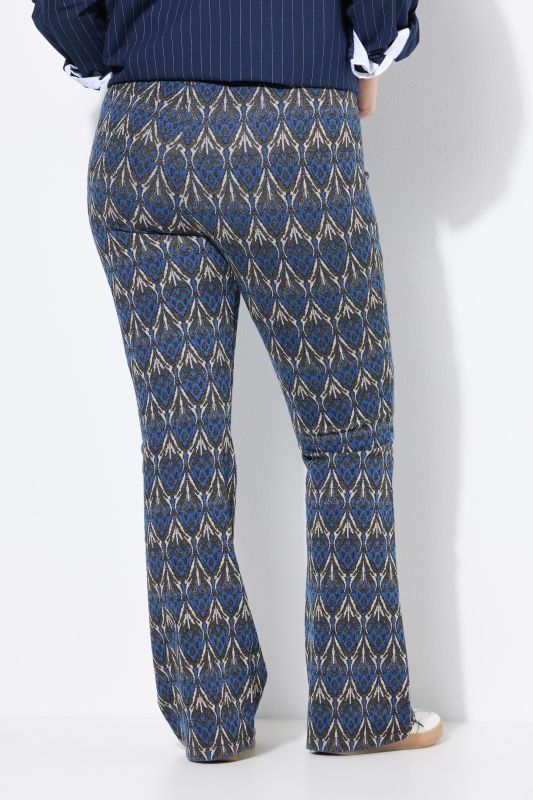 Pantalon à pattes d'éléphant et jambes évasées, motif jacquard à paillettes
