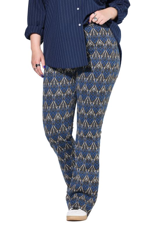 Pantalon à pattes d'éléphant et jambes évasées, motif jacquard à paillettes