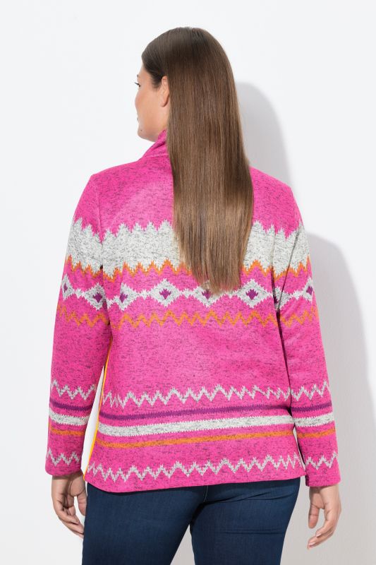 Pull en maille polaire. Motif norvégien. Manches longues, col camionneur