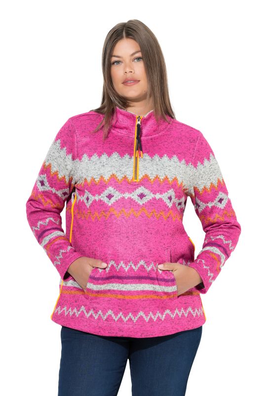 Pull en maille polaire. Motif norvégien. Manches longues, col camionneur