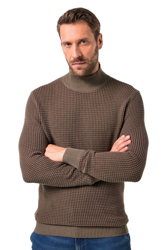 Pull à col roulé JP 1880 en maille texturée – jusqu'au 7 XL