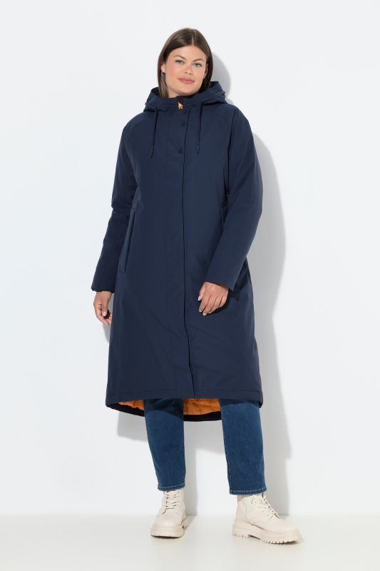 Manteau technique à capuche. Fermeture éclair à double sens. Doubles poches
