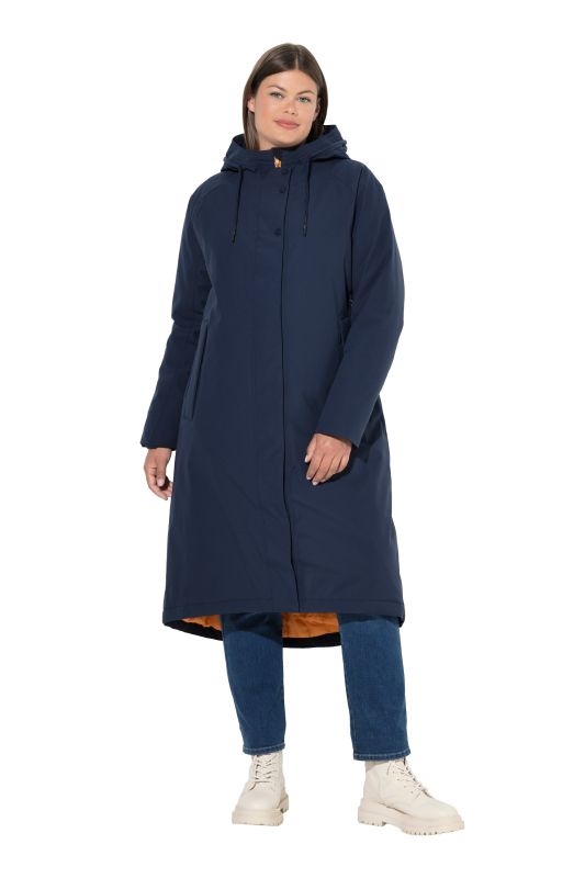 Manteau technique à capuche. Fermeture éclair à double sens. Doubles poches
