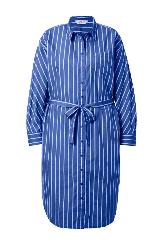 Robe-chemisier midi à rayures. Coupe oversize