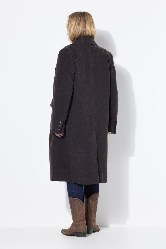 Manteau coupe évasée et col à revers
