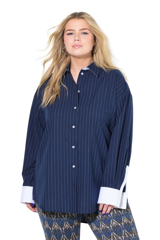 Chemisier rayé oversize, détails fantaisie