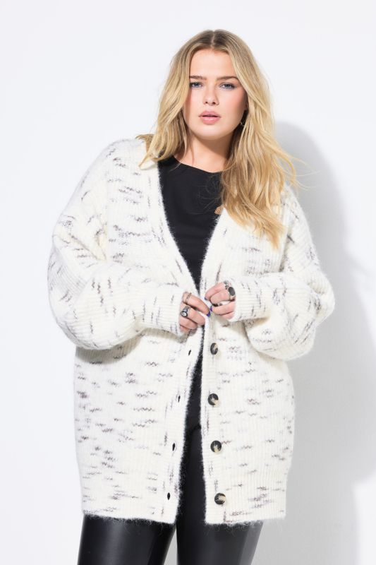 Cardigan oversize en maille à aspect chiné