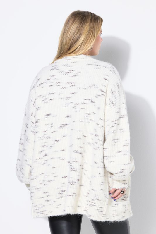 Cardigan oversize en maille à aspect chiné