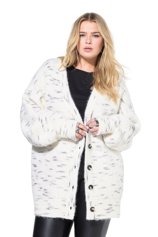 Cardigan oversize en maille à aspect chiné