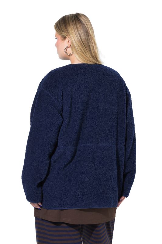 Veste oversize en polaire bouclette, col rond