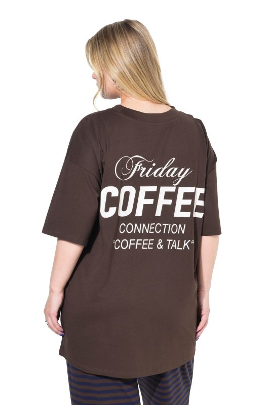 T-shirt oversize, imprimé Coffee dans le dos