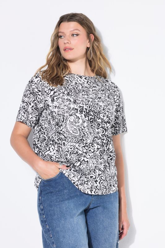 T-shirt oversize, imprimé cachemire
