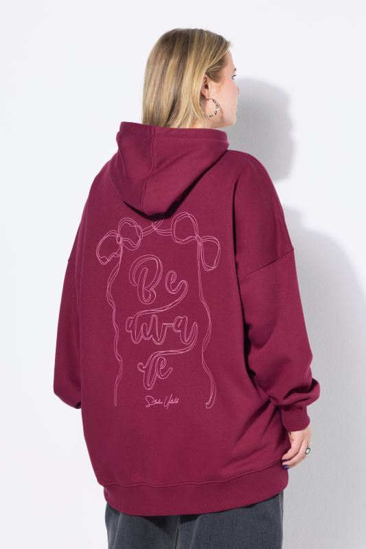 Sweat-shirt à capuche oversize, imprimé nœuds