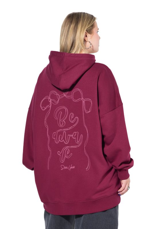 Sweat-shirt à capuche oversize, imprimé nœuds