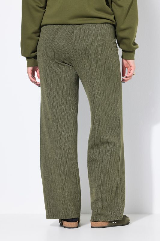 Pantalon large à taille haute, jacquard pailleté