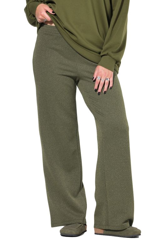 Pantalon large à taille haute, jacquard pailleté