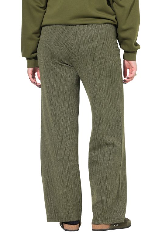 Pantalon large à taille haute, jacquard pailleté