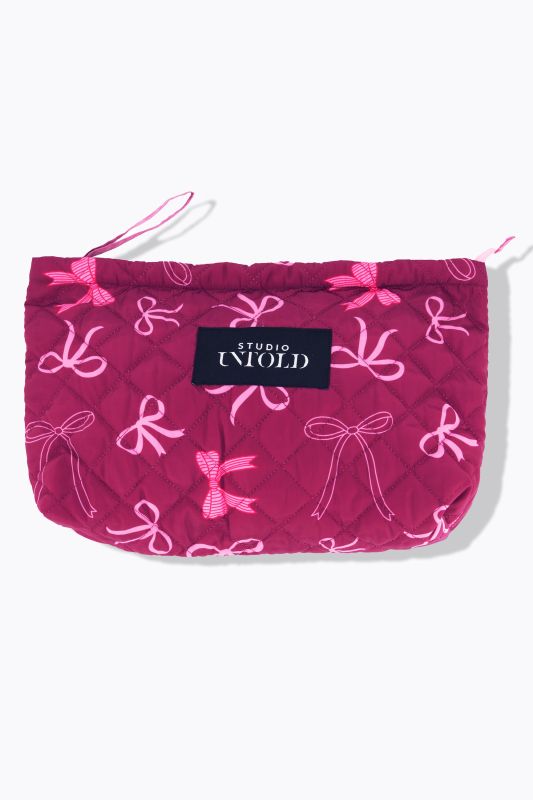 Trousse de toilette matelassée, nœud
