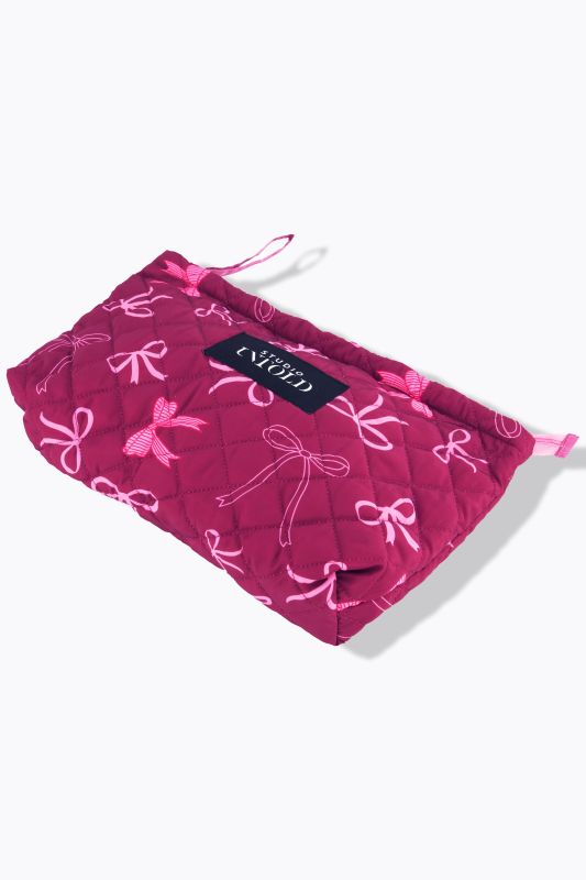 Trousse de toilette matelassée, nœud