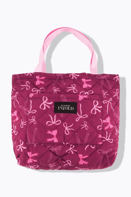 Sac cabas matelassé avec motif nœuds